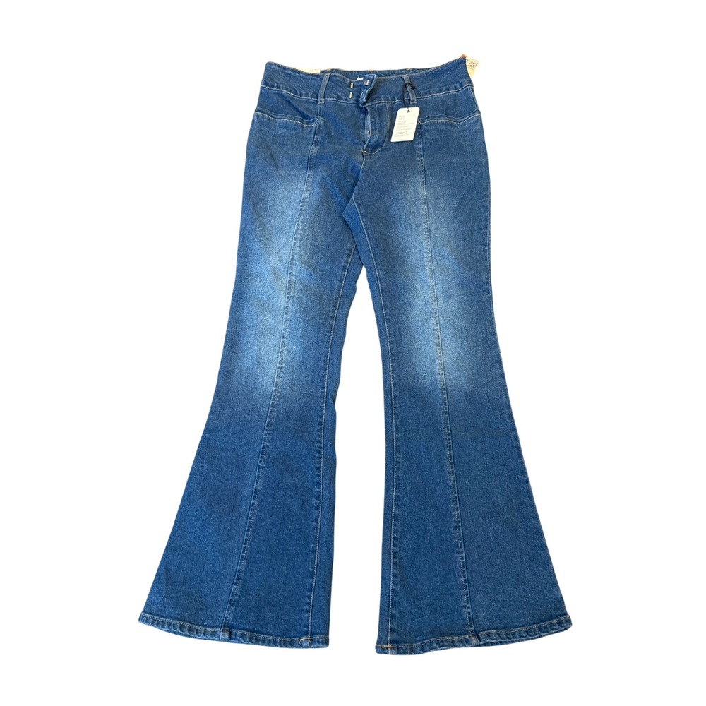 Forever 21 Premium Mid Rise Slim Fit Flare Leg Seam Front Jeans Med Wash 31 NWT